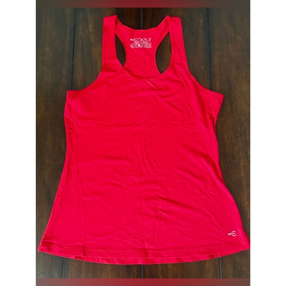 Coeur Racerback Running Tank Top - Red Medium - Picture 2 of 7